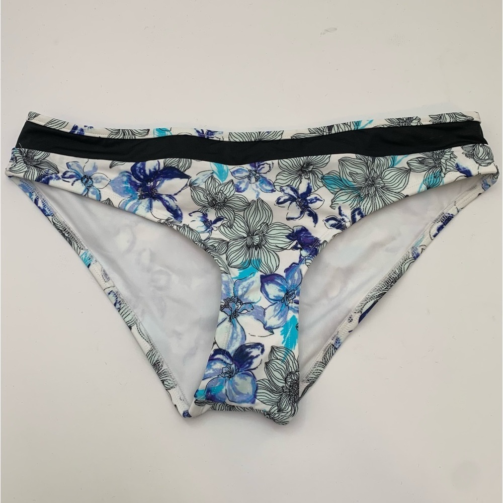NWT Adore Me White & Blue Floral Bikini Bottoms